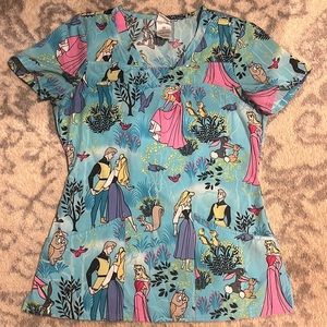 Disney Sleeping Beauty Tooniforms Scrub Top